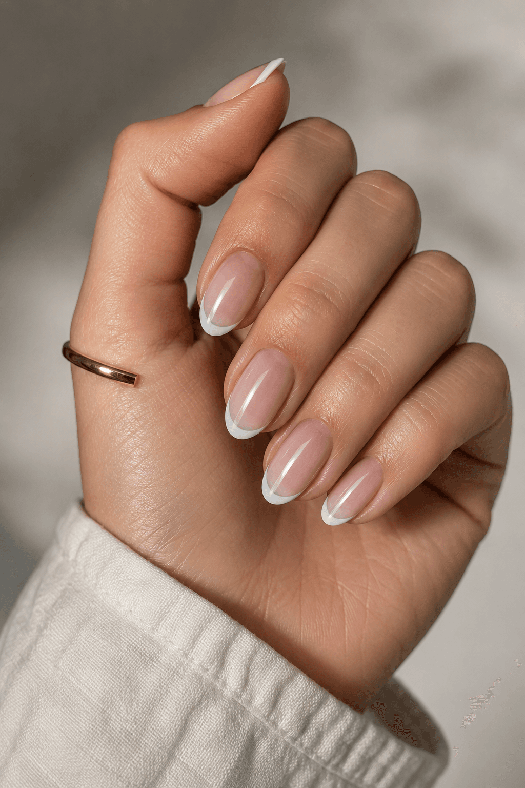 Elegant minimalist manicure on female hand