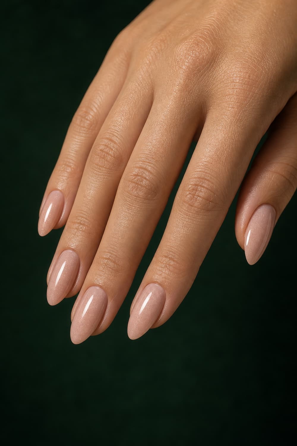 Classy almond nails with a soft neutral finish